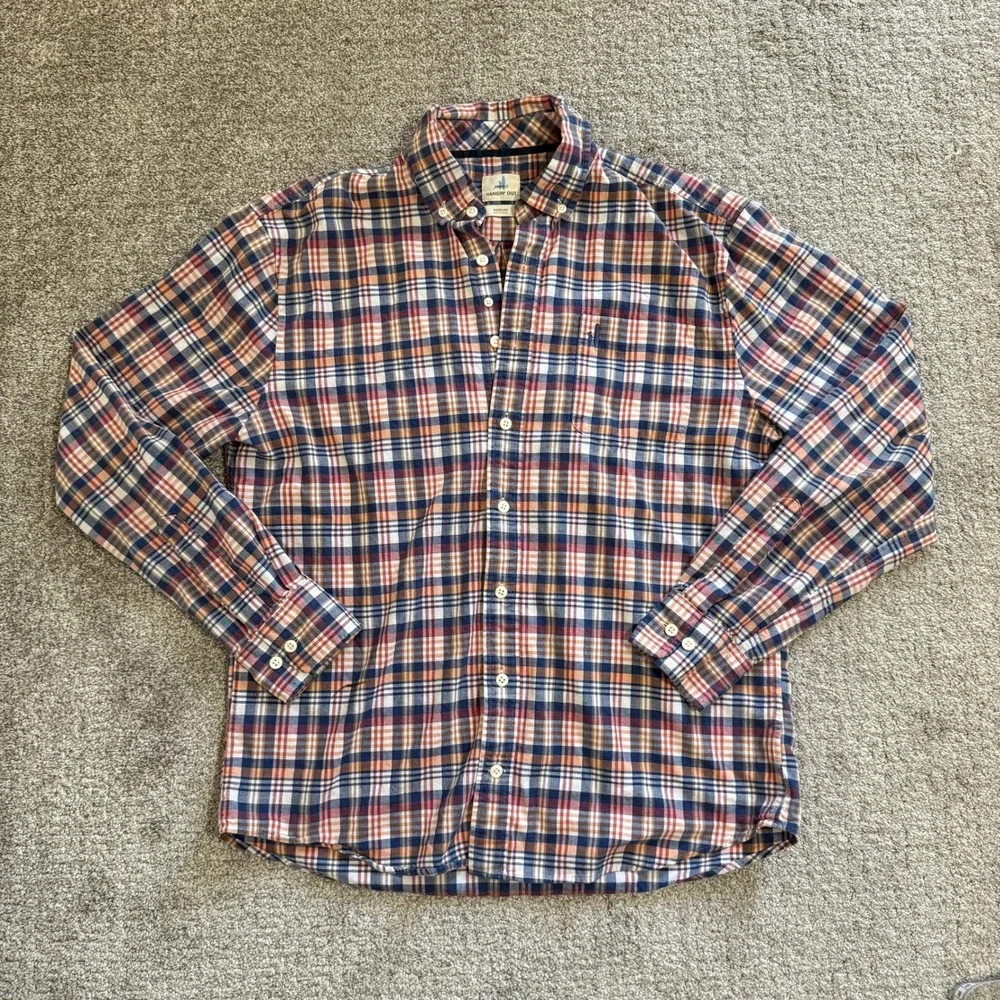Johnny-O Hangin Out Mens Plaid Button Down Shirt Long Sleeve Cotton Medium - Picture 2 of 10